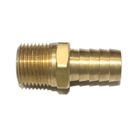 INTERSTATE PNEUMATICS Brass Hose Barb Fitting, Connector, 5/8 Inch Barb X 1/2 Inch NPT Male End FM88-5